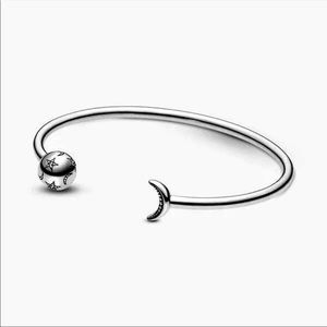 Pandora Moments Moon and Star Bangle Bracelet